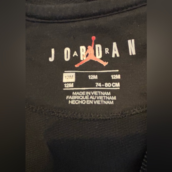 Jordan Baby Boys 12M Nike Air Jumpman Full Zip Hooded Jumpsuit Black Long Sleeve - Picture 5 of 6